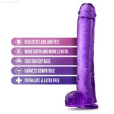 B Yours Plus By Blush® | Hefty N’ Hung 14-Inch Long Dildo With Balls & Suction Cup Base-French Quarter Lingerie